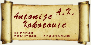 Antonije Kokotović vizit kartica